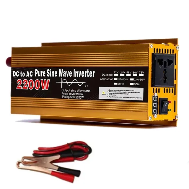 Wechselrichter 24 V auf 220 V reiner Sinus, 800W/3000W DC zu AC tragbarer Spannungswandler, Auto-Solar-Wechselrichter