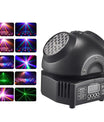 Mini luz de discoteca de 36W, iluminação de festa LED RGBW, duplo holofote moving head, equipamento DJ DMX512 com efeito estroboscópico de palco para discoteca, bar e show.