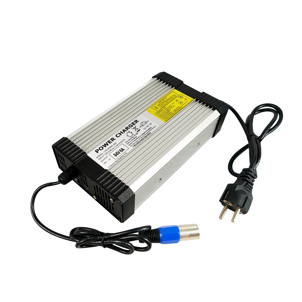 NOEIFEVO 84V 6A lithium batterioplader til 20S 72V elcykel, hurtig opladning med blæsere, XLR/XT60/GX-16/3P LP-16