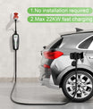 NOEIFEVO Wallbox EV móvel 22kw 5m (1.84kW-22kW), Funciona com todos os carros eléctricos Type2, Carregador EV definitivo para deslocações