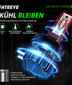 FATEEYE H7 LED -ajovalosarja 10000 lm 50 W kauko- ja lähivalo 6500 K valkoinen halogeeni (2 kpl)