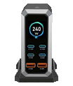 NOEIFEVO 240W USB-Ladestation mit 6 Anschlüssen, PD3.1 140W USB Typ-C & PPS/PD USB Typ-A Ladegerät – Desktop-Schnellladestation kompatibel mit MacBook, Laptops, Tablets, iPhone, Samsung Smartphones