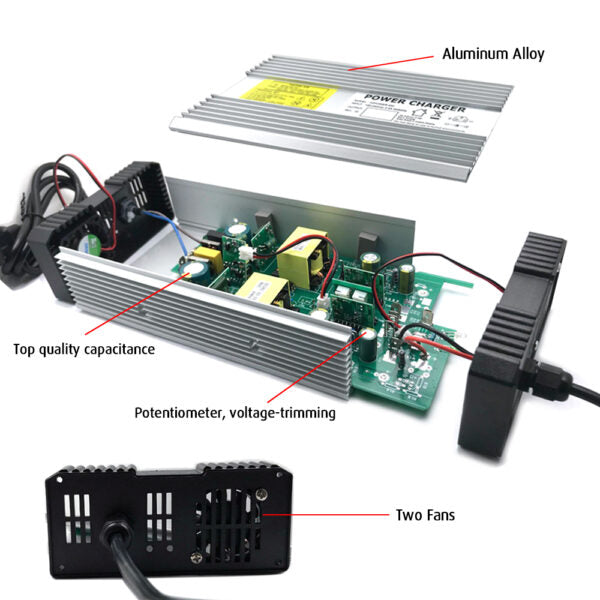 NOEIFEVO 58.4V 8A Lifepo4 akkulaturi 16S 48V (51.2V) Lifepo4 akulle