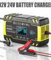 Caricabatterie per auto 12V 8A / 24V 4A, caricabatterie con riparazione a impulsi per tutte le batterie al piombo 12V e 24V, AGM, GEL e a ciclo profondo
