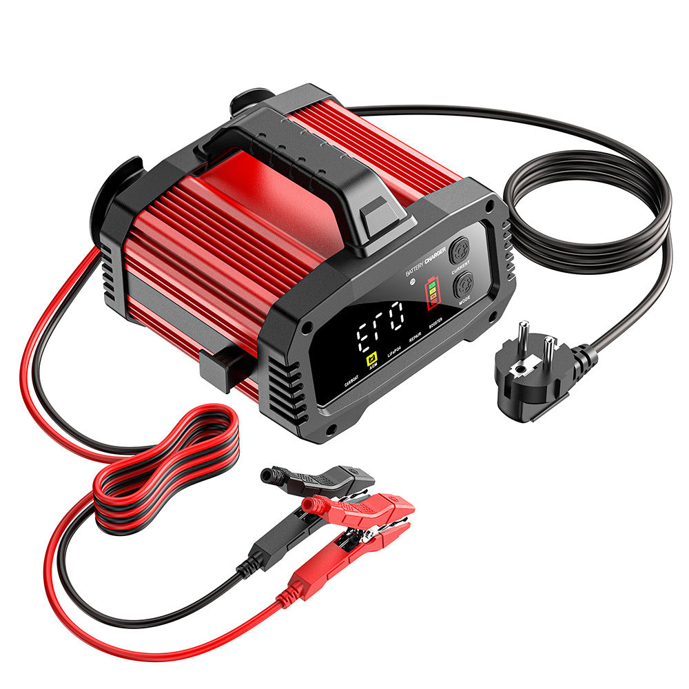 Caricabatterie da 25A per Auto, Caricabatterie 12V 25A 24V 15A per Batterie al Piombo-Acido AGM LiFePO4, Caricabatterie per Veicoli, Caricabatterie Intelligente per Auto, Camion, Moto, Tosaerba
