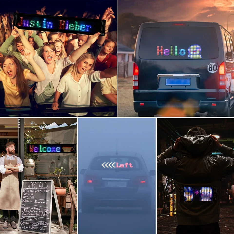 NOEIFEVO automobilové světlo LED oči pro nákladní vozy, programovatelný LED běžící textový displej pro automobily a nákladní vozy, text, graffiti, unikátní světlo s vozidlovou emblémou