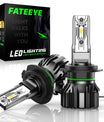FATEEYE H7 LED -ajovalosarja 10000 lm 50 W kauko- ja lähivalo 6500 K valkoinen halogeeni (2 kpl)