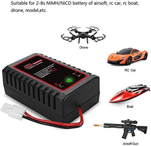 Caricabatterie Intelligente N8 per Batterie NiMH / NiCD da 2-8s 2.4V 3.6V 4.8V 6V 7.2V 8.4V 9.6V per Airsoft, Auto RC, Barche, Droni, con Connettore Standard / Mini Tamiya