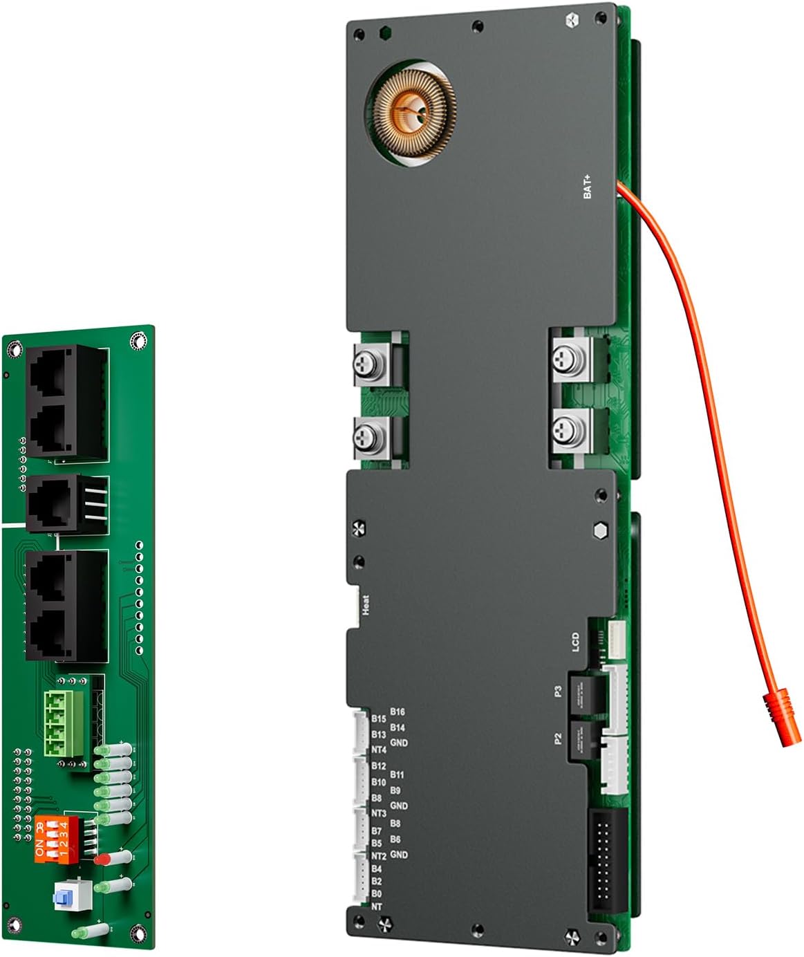 BMS 8S–16S 24V–48V 200A para armazenamento de energia residencial, com balanceamento ativo de 2A, Bluetooth integrado e comunicação RS485/CAN para sistemas solares