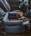 NOEIFEVO Leder-Auto-Hundebett für kleine und mittelgroße Hunde bis 17 kg, wasserdichter, waschbarer erhöhter Sitz für Reisen und den Heimgebrauch, tragbar und sicher