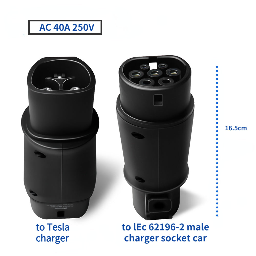 EV adapter Tesla til type 2, konverter til Tesla ladestik til type 2 ladestik