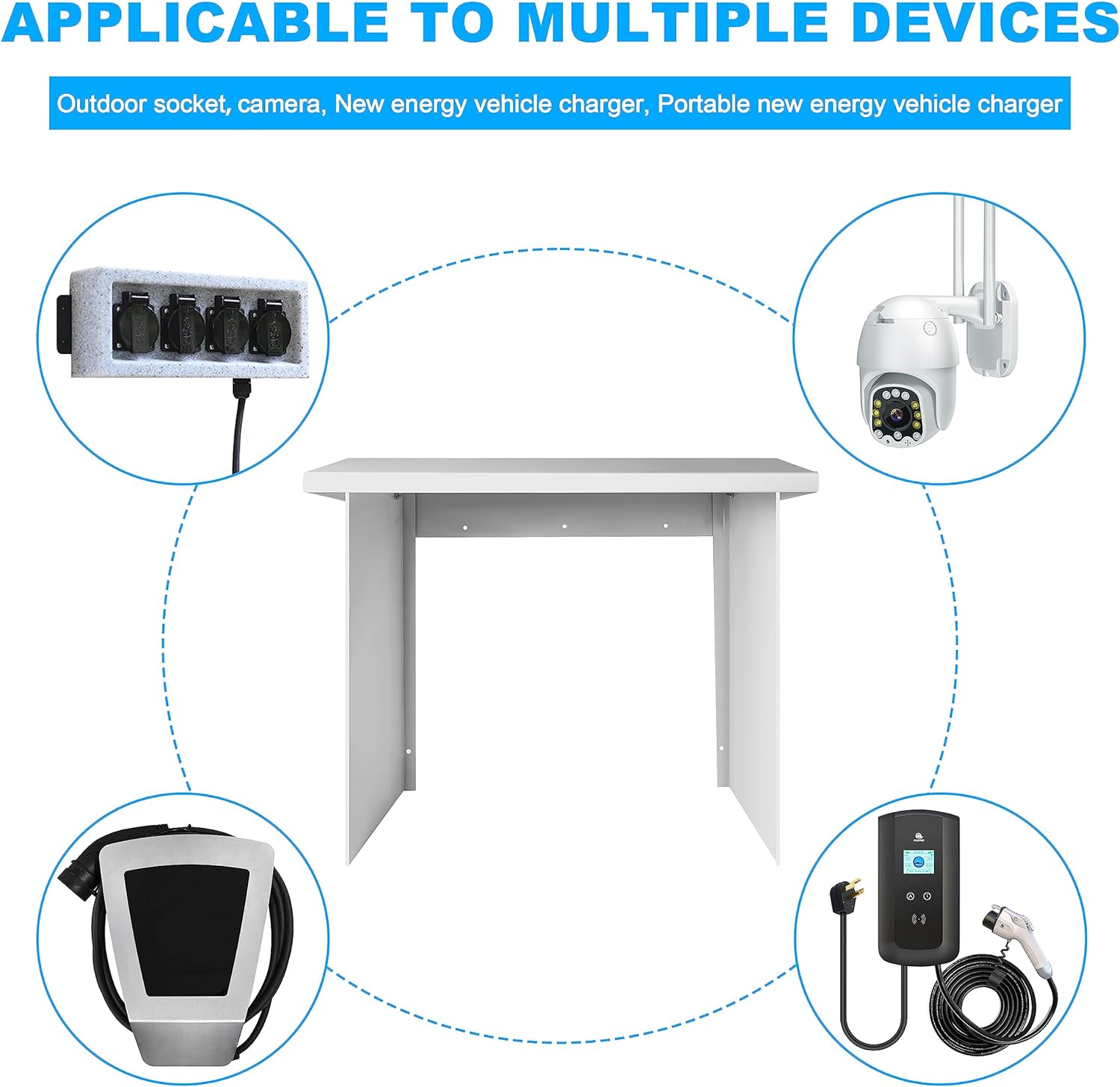 NOEIFEVO EV Charger Wallbox Wetterschutzdach, Regenschutz für Elektroauto-Ladestation, Edelstahlabdeckung, wetterfest (40 x 30 x 39 cm)