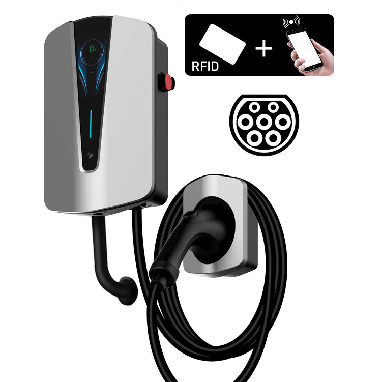 Noeifevo Q8 7KW 11KW 22KW EV Wallbox Estação de carregamento tipo 2 5M EV Power Fast Charging Cable com RFID Wifi