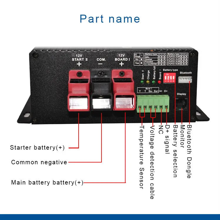 NOEIFEVO 12V 30A DC ל DC מטען חכם עם בוסטר, תמיכה באפליקציית Bluetooth, עבור סוללת LiFePO4, סוללת ליתיום, חומצה עופרת AGM