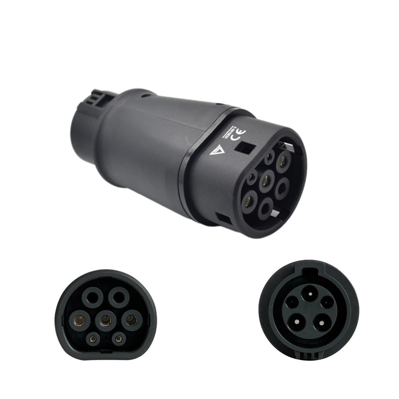 Type 1 naar Type 2 EV-opladeradapter, omvormer voor Type 1 EV-oplader om Type 2 auto op te laden. 