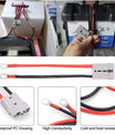 2 kpl akunkoteloita, Anderson 50A/120A M8 akkuvirran siirtoliitäntään, 2AWG/4AWG/7AWG/8AWG/12AWG sähkökaapelit