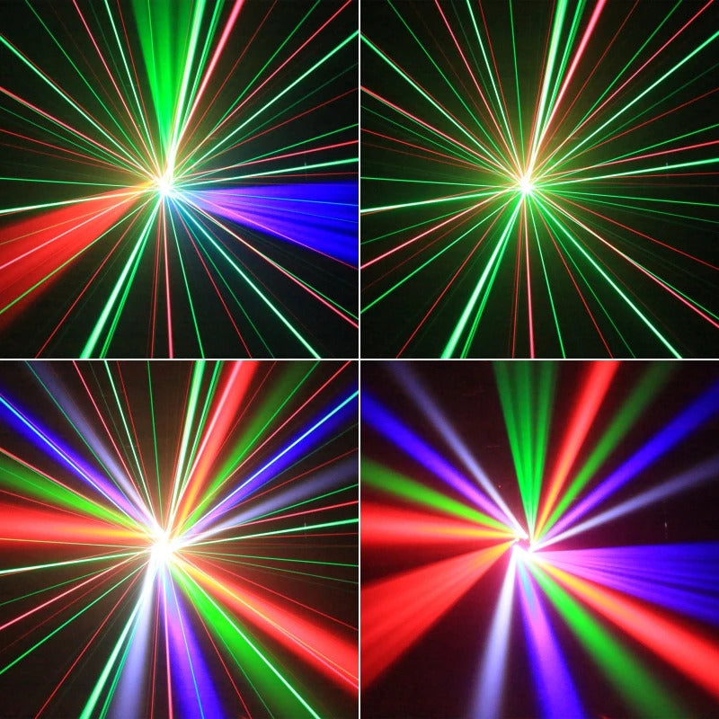 80W RGBW LED Moving Head Partylicht, 4-in-1 Mini Sechsarmiger Beam Strobe Effekt, DJ Bar Bühnenbeleuchtung mit Fernbedienung, DMX 512 Unterstützung