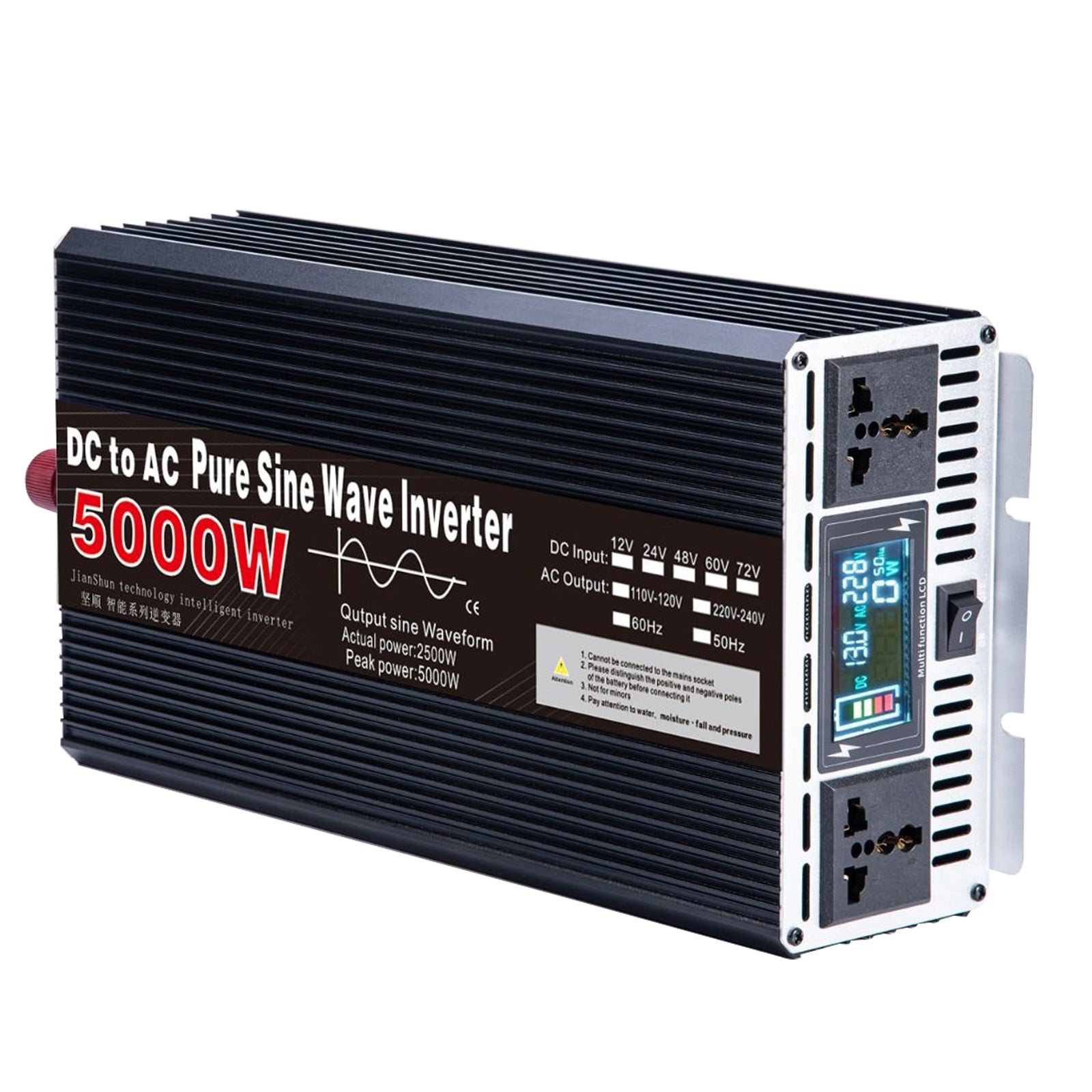 Ren sinusformet inverter DC 12V til AC110V 220V 3000W 4000W 5000W 6000W 8000W Spændingsomformer Strømomformer Solinverter